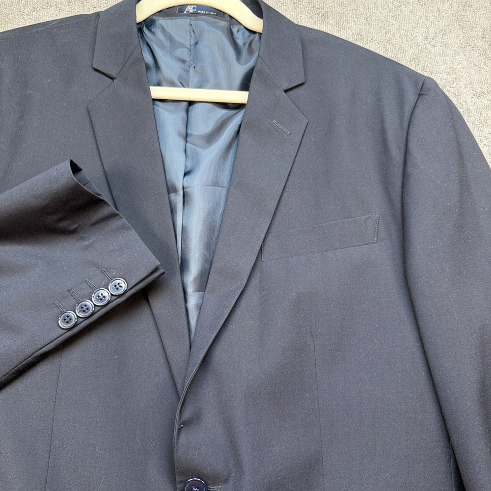 AC Sartoria Italiana Suit Jacket Men's Navy Super‎ 120s Wool Made in Italy